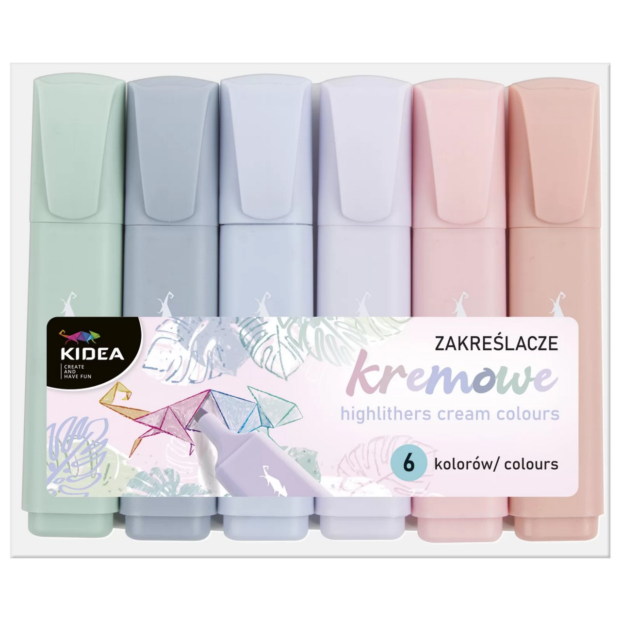 Zakreślacze kremowe 6 kolorów Kidea / Derform