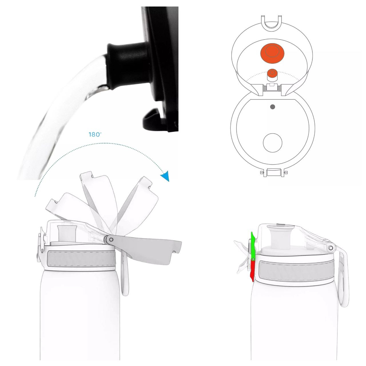 Butelka z miarką motywującą 1000 ml ION8 BPA Free Ice Motivator