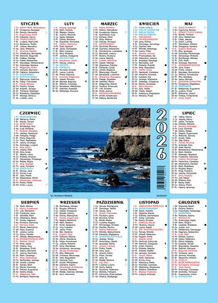 Kalendarz plakietka Beskidy 25x35 cm