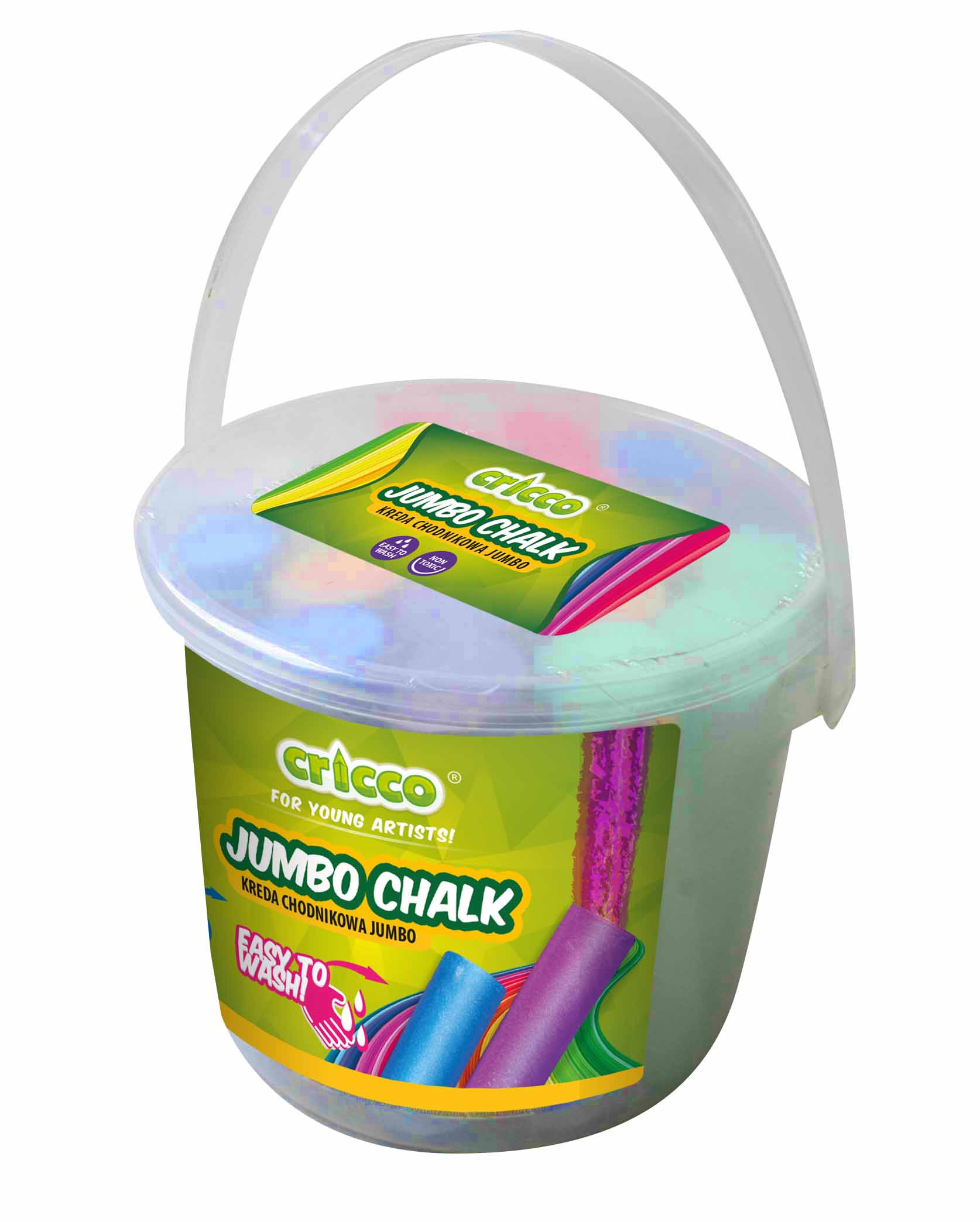 Kreda kolorowa Jumbo 20szt wiaderko Cricco