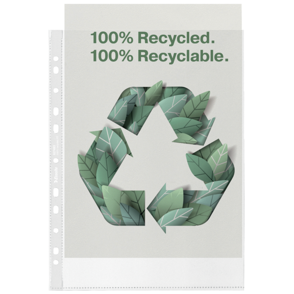 Koszulka Esselte 100% Recycled Premium A4/100 groszkowa 70mic