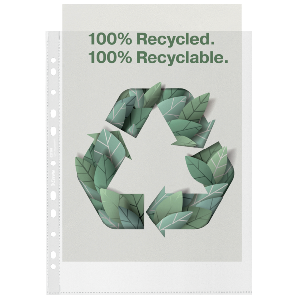 Koszulka Esselte 100% Recycled Premium A4/50 Maxi groszkowa 100mic