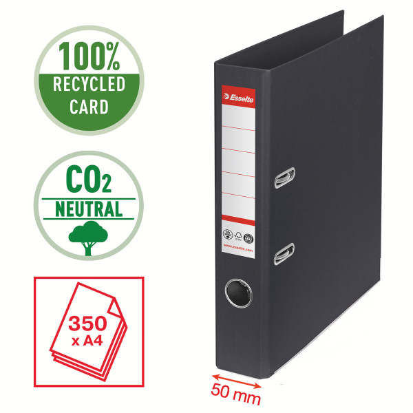 Segregator Esselte No.1 A4/50, neutralny pod względem emisji CO2, czarny