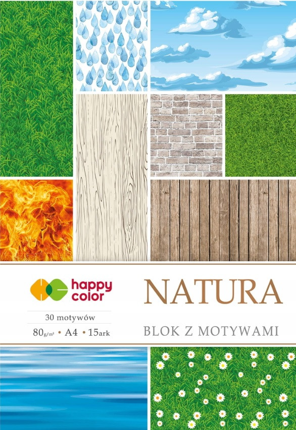 Blok z motywami Natura  A4/15ark 80g Happy Color