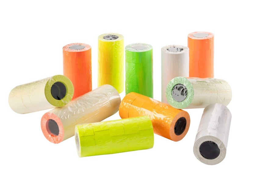 Taśma do metkownicy (5) jednorzędowa prosta (22x12) biała ( MHK) SŁABY KLEJ Kal-Pack