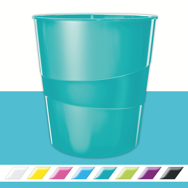 Kosz na śmieci Leitz WOW 15L turkusowy