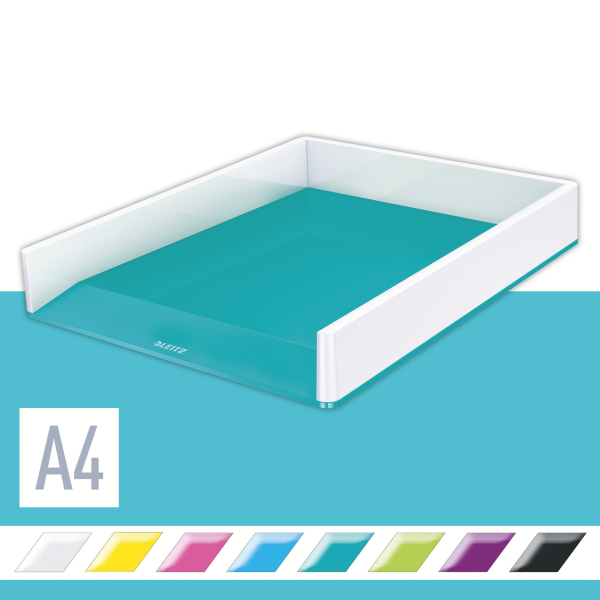 Półka na dokumenty Leitz Plus WOW biało/turkusowa