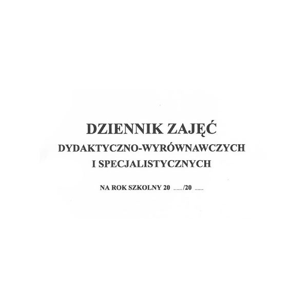 Dziennik zajęć dydaktyczno-wyrównawczych i specjalistycznych (oprawa miękka) Typograf A4