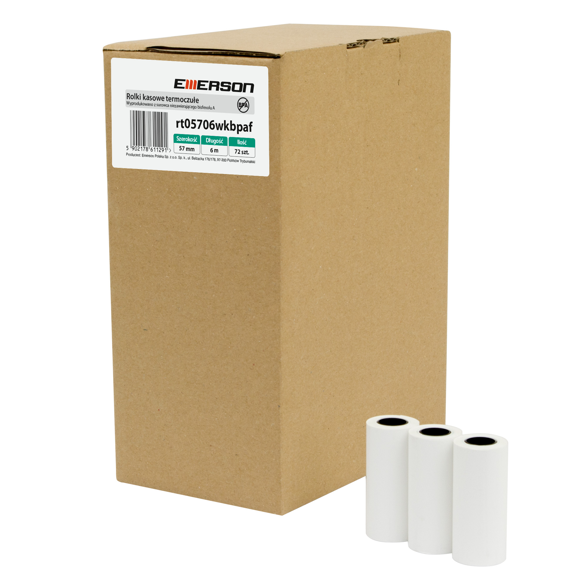 Rolka termiczna 57mm 6m 72szt. Emerson BPA free