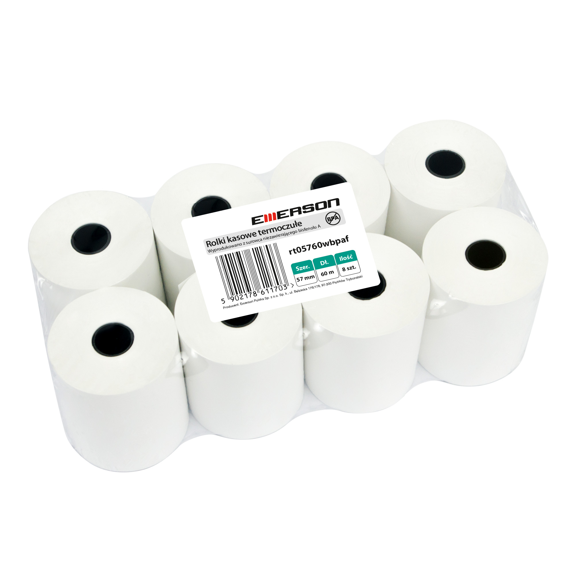 Rolka termiczna 57mm 60m 8szt. Emerson BPA free