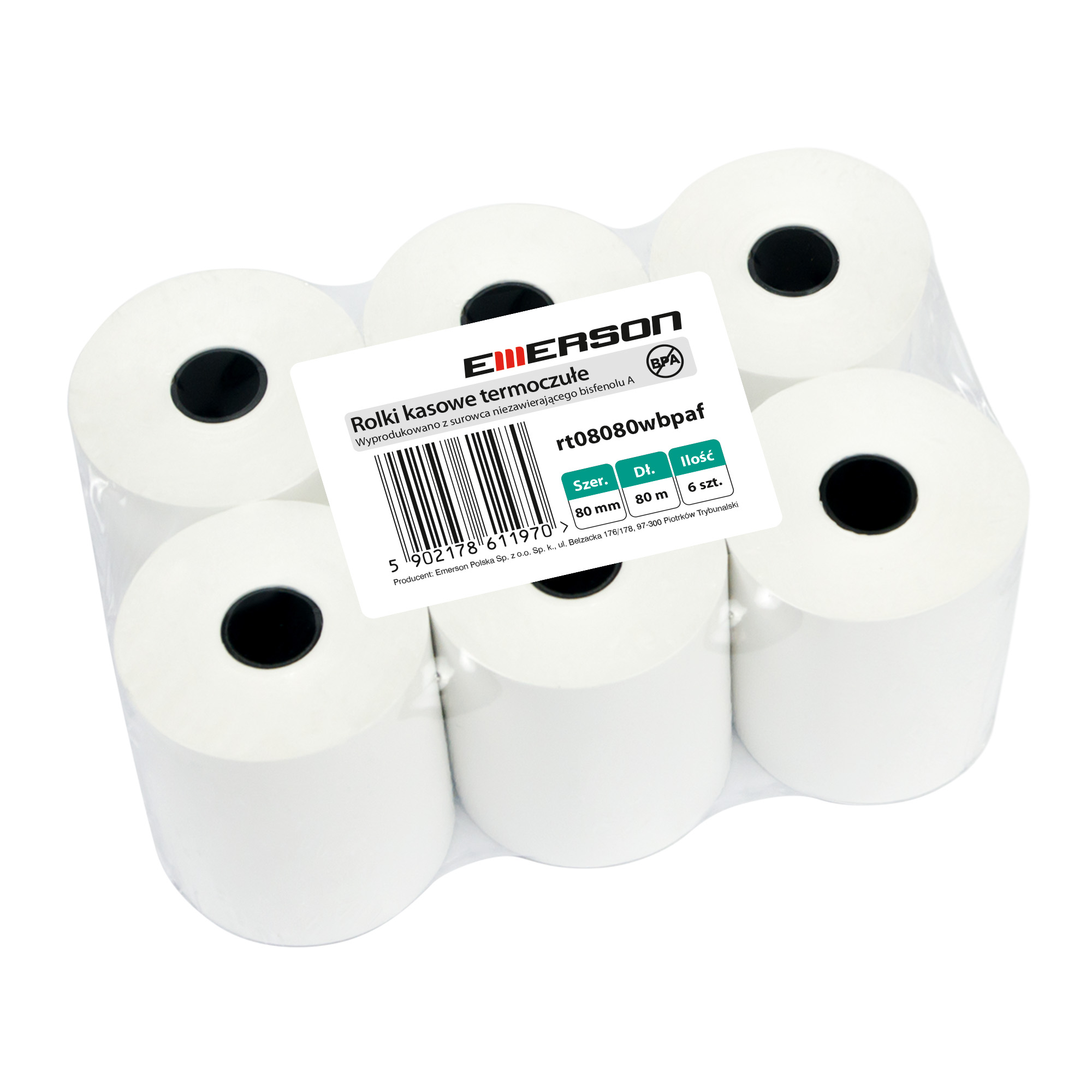Rolka termiczna 80mm 80m Emerson BPA free