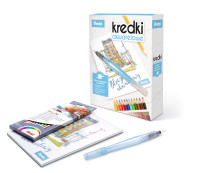 Zestaw kredki CB9 12kol. + pędzelek + bloczek akwa. Pentel