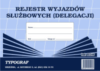 Rejestr wyjazdów służbowych (delegacji) Typograf A5