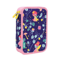 Piórnik 2-poziomowy z wyposażeniem  FAIRY TALE fioletowy Milan