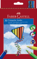 Kredki ołówkowe Faber Castell 30 kolorów Jumbo trójkątne z temperówką