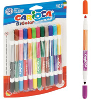 Pisaki dwustronne Bicolor 12 kolorów Carioca