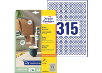 Etykiety do oznaczania śr10 (25) biała ZF L6019REV-25