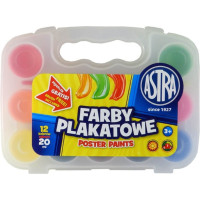 Farby plakatowe Astra 12 kolorów - 20ml walizka