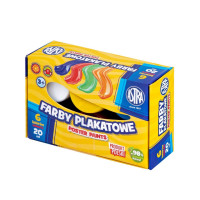Farby plakatowe Astra 6 kolorów - 20 ml