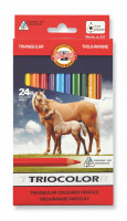 Kredki Koh-I-Noor Tricolor 9mm 24 kolory