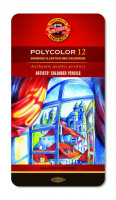 Kredki Polycolor Koh-I-Noor w metalowym pudełku 12 kolorów
