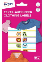 Naklejki na ubrania 45x13 36szt zwierzątka ETVET36A Avery
