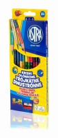 Kredki ołówkowe trójkątne Astra 12szt/24kol. dwustronne