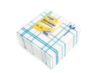 Serwetki jednowarstwowe 33x33 (100) kratka niebieska Grosik