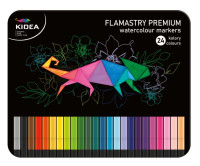 Flamastry kwadratowe w metalowym pudełku 24 kol. Kidea Derform