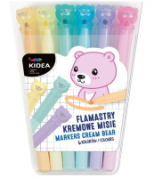 Flamastry kremowe Misie 6 kolorów Kidea FKM6KKA Derform