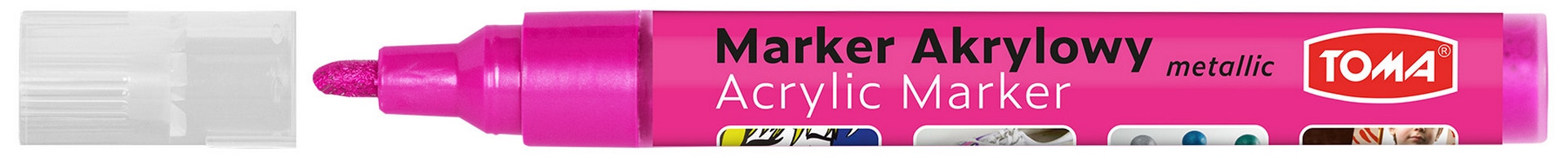 Marker akrylowy metaliczny różowy TO-402 Toma
