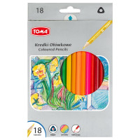 Kredki ołówkowe trójkątne 18 kolorów TO-544 Toma