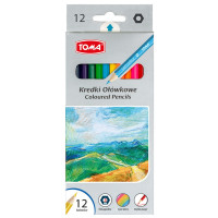 Kredki szkolne drewniane Toma TO-545 12 kol.