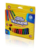 Kredki świecowe trójkątne 12kolorów Astra