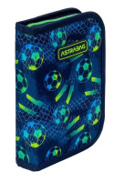 Piórnik pojedynczy dwuklapkowy bez wyposażenia ASTRABAG Football AC1 503026032