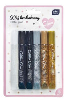 Klej brokatowy do dekoracji 6X10,5ml GLAM  Interdruk