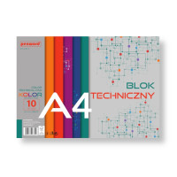 Blok techniczny A4/10 kolor 180g barwiony w masie  premium Polsirhurt