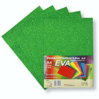Pianka Eva brokat biodegradowany A4 zielona BGLE-013 5szt Polsirhurt
