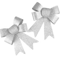 Zestaw kokard brokatowych (2szt) srebrnych Arpex