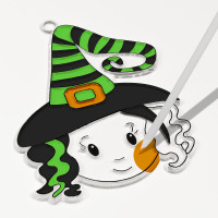 Halloweenowy witrażyk do malowania zestaw z farbkami mix wzorów Arpex