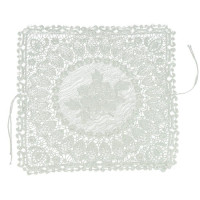 Ażurowa serwetka na  koszyczek kwadratowa z tasiemkami do wiązania D3087  Arpex