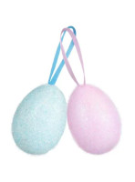 Brokatowe jajka flokowane duże (2szt) VJ8495 Arpex