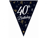 Girlanda papierowa B&C z flagami 40 urodziny 28x270cm Godan