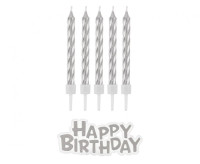 Świeczki urodzinowe Happy Birthday srebrne (16) SF-HBSR GoDan