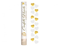 Konfetti pneumatyczne Złote i białe serduszka ślub Godan