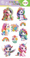 Tatuaże zmywalne Flower Unicorns 100x200 Happy Color HA 4261 1020-KP06 GDD