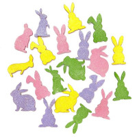 Brokatowe naklejki z pianki - pastelowe Króliki, 20szt. DPPI-020 Dalprint