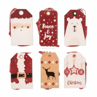 Zawieszki do prezentów ze sznurkiem Santa 24szt DPZS-051 Dalprint