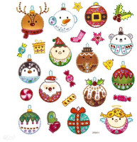 Naklejki z kryształkami - Bombki 25szt DPNK-175 Dalprint