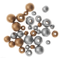 Drewniane koraliki kulki Gold&Silver 30szt GRKO-139 Dalprint